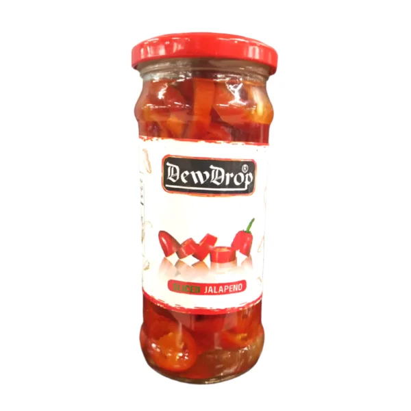 DEW DROP PICKLE JALAPENO SLICED RED 370GM