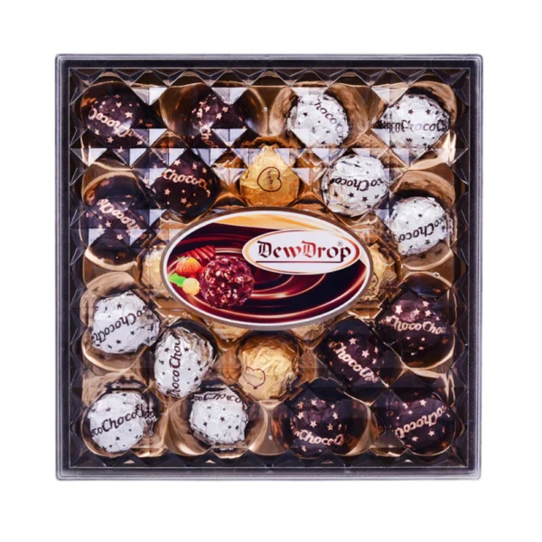 DEW DROP PEANUT CHOCOLATE ASSORTED DIAMOND 24PC 280 GM