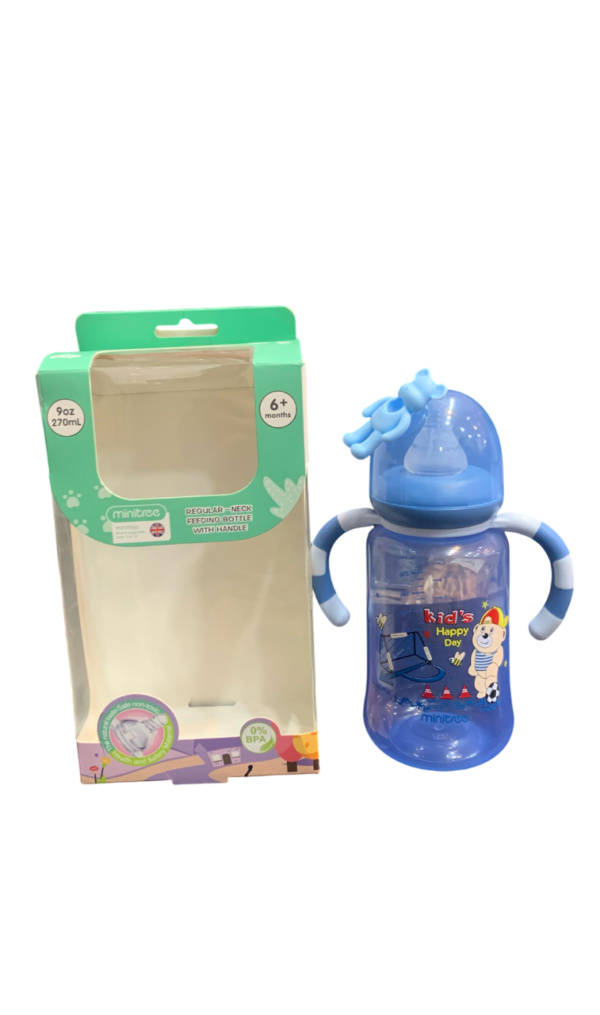 MINITREE WIDE NECK FEEDING BOTTLE WITH HANDLE 6+months 270ML